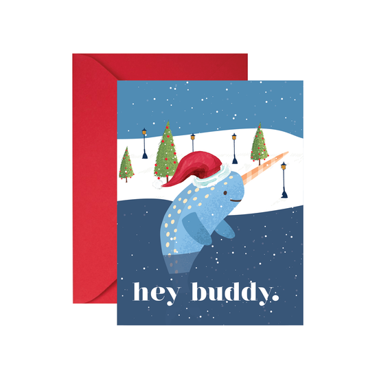 Narwhal Buddy the Elf Christmas Card