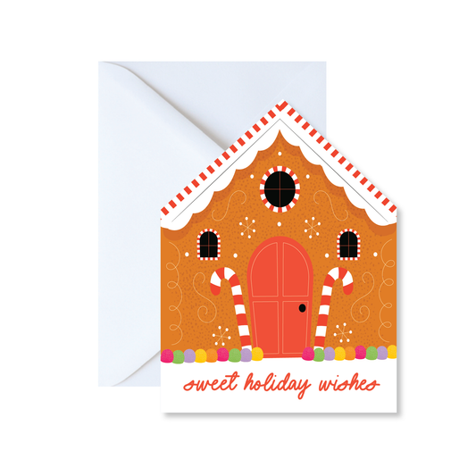 Gumdrops Gingerbread House Christmas Card