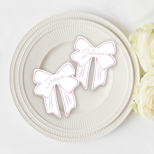 Bow Shaped Place Cards - Printed and Die-Cut