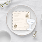 Scalloped Square Wedding or Shower Menu Card